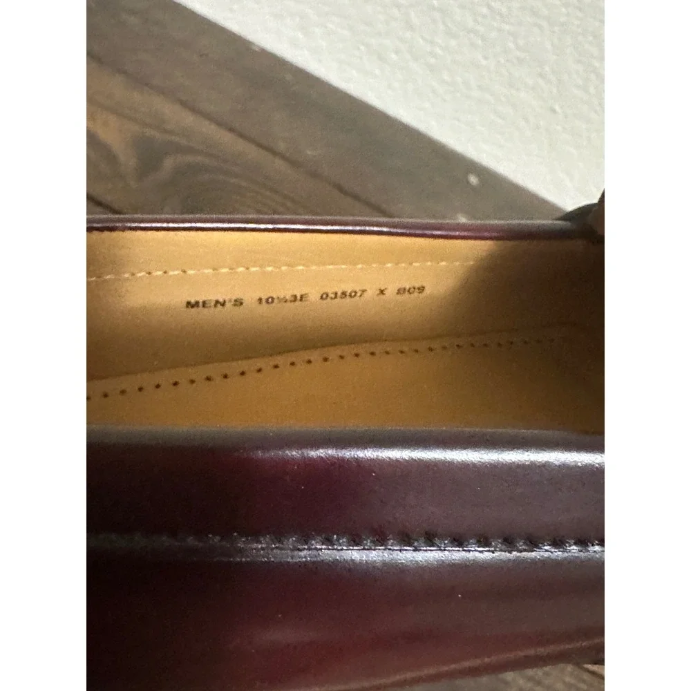 Cole Haan Pinch Tassel Kiltie Burgundy Leather Loafers Mens 10.5 EEE 03507 New
